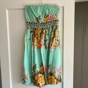 Floral Strapless Mini Dress